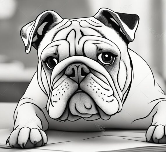 Bulldog Coloring Book : 18 Colorings Book