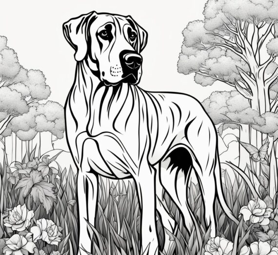 Great Dane Coloring Book – 17 Great Dane Coloring page