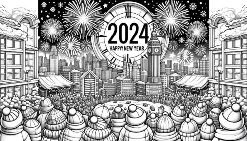 Coloring Pages New Year 2024