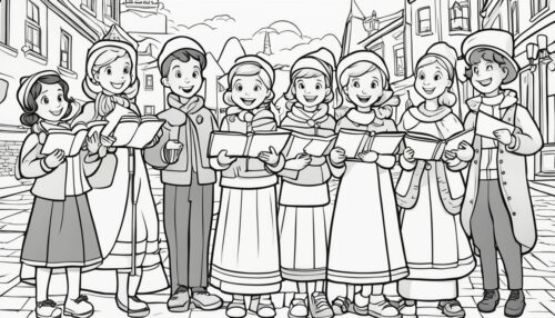Christmas Carolers Coloring Pages
