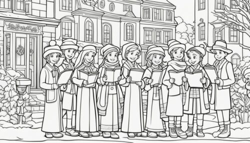 Engaging in Christmas Carolers Coloring Pages