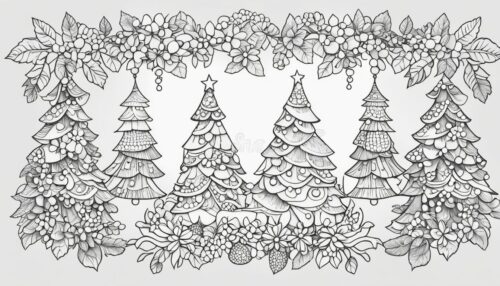Christmas Garlands Coloring Pages for Kids