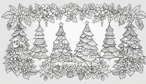 Christmas Garlands Coloring Pages for Kids