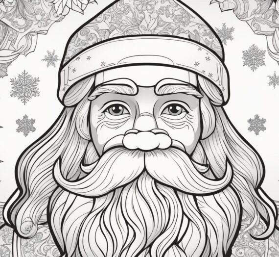 Christmas Santa Claus with Snowflakes Coloring Pages