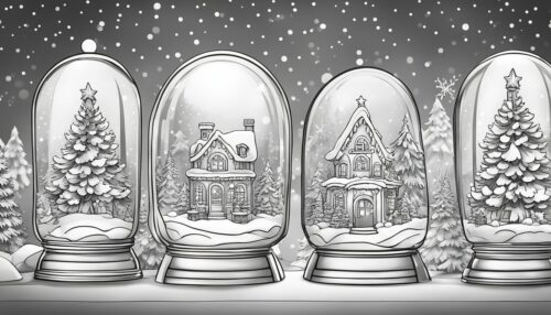 Snow Globe Coloring Pages Collection