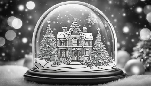 Christmas Snow Globes Coloring Pages