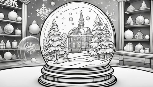 Exploring Christmas Snow Globes Coloring Pages
