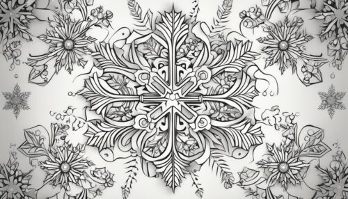 Christmas Snowflakes with Ornaments Coloring Pages
