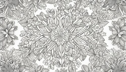 Christmas Snowflakes with Ornaments Coloring Pages