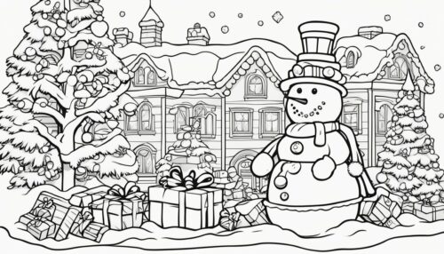 Christmas Snowmen with Presents Coloring Pages