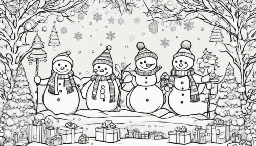 The Joy of Christmas Snowmen Coloring Pages