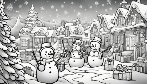 The Joy of Christmas Snowmen Coloring Pages