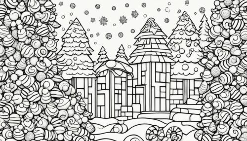 Christmas Trees and Candy Canes Coloring Pages