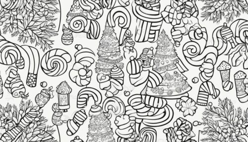 Christmas Trees and Candy Canes Coloring Pages
