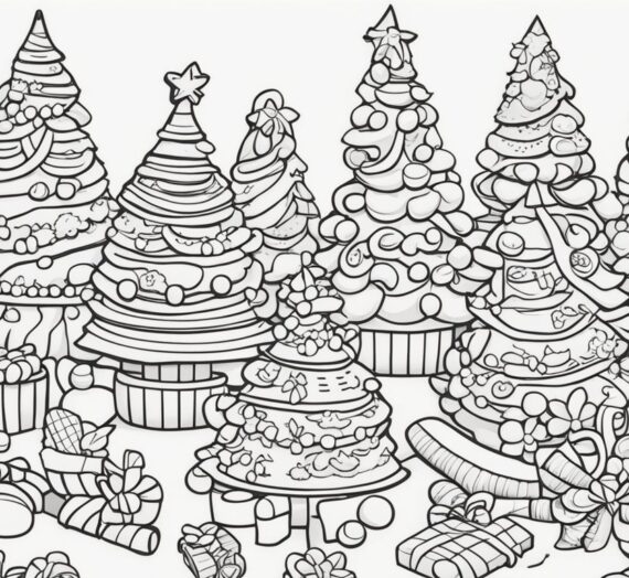 Christmas Trees with Candy Canes Coloring Pages
