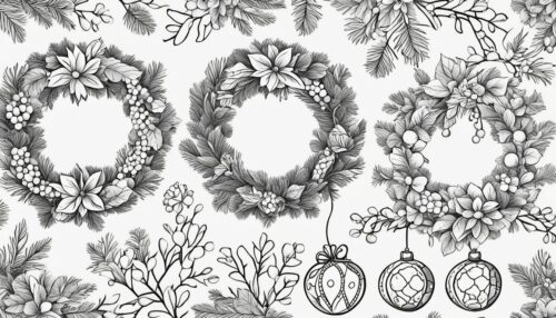 Christmas Wreaths Coloring Pages 