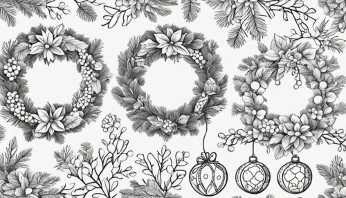 Christmas Wreaths Coloring Pages