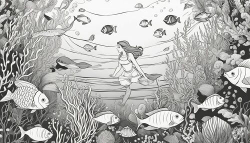 Exploring Ariel Coloring Pages