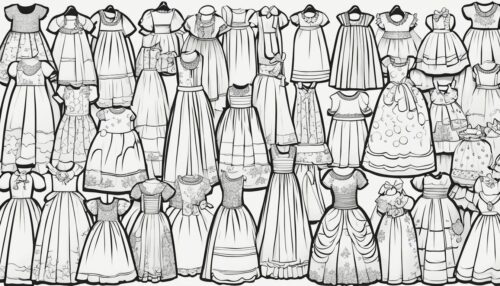 Variety in Dress Coloring Pages