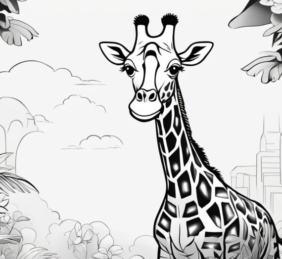 Coloring Pages Giraffe: 12 Free Colorings Book