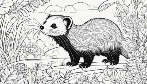 Realistic Ferret Coloring Pages