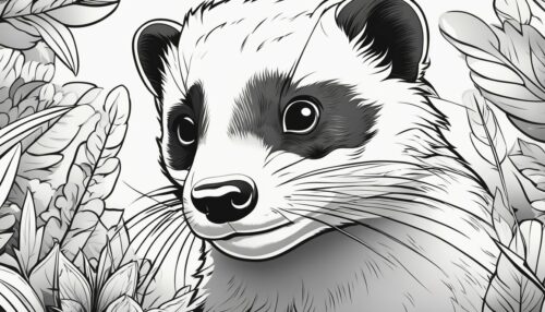 Realistic Ferret Coloring Pages