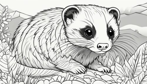 Cartoon Ferret Coloring Pages