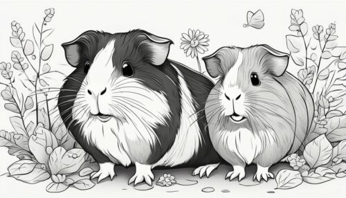 Adorable Guinea Pig Coloring Pages