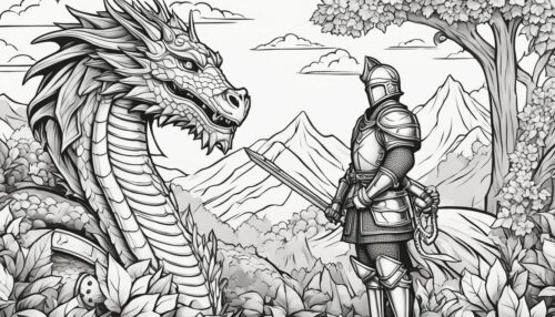 Knight and Dragon Coloring Pages