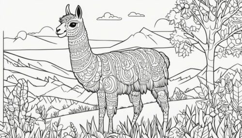 Different Styles of Llama Coloring Pages