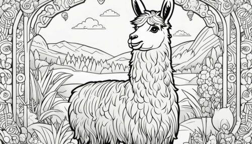Funny Llama Coloring Pages