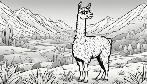 Realistic Llama Coloring Pages