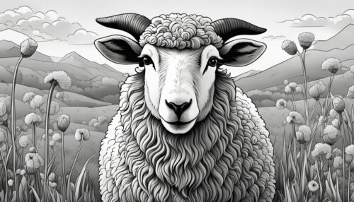 Sheep Coloring Pages for Adults