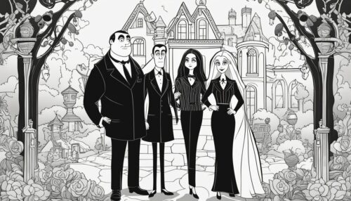 Nature-Inspired Addams Family Coloring Pages