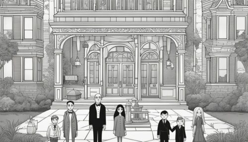 Halloween-Themed Addams Family Coloring Pages