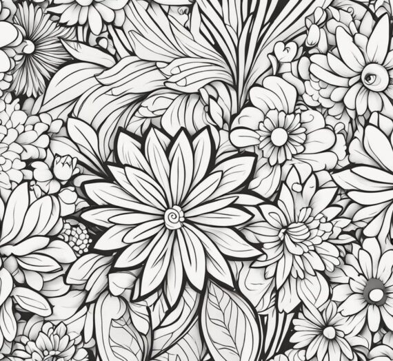 Coloring Pages Flowers: 10 Free Colorings Book