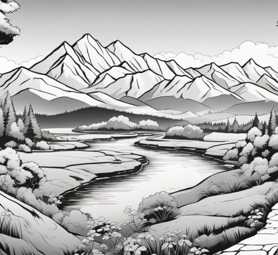 Coloring Pages Landscape: 4 Free Colorings Book