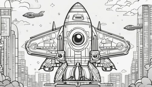 Coloring Pages Rocket Ship