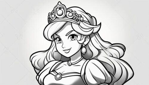 Princess Peach Coloring Pages